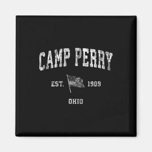Camp Perry Ohio Oh Vintagen US Flag SportT-Shirt Magnet