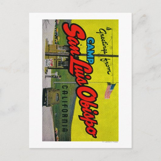 Camp San Luis Obispo, Kalifornien Postkarte (Vorderseite)