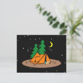 Camp Snore ~ Black & Starlike Background Postkarte (Stehend Vorderseite)
