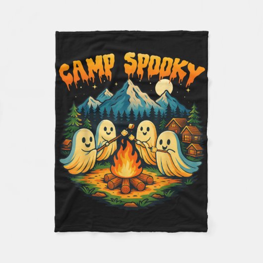 Camp Spooky SommerHalloween Niedlich Ghost Fleecedecke (Vorderseite)