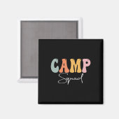 Camp Squad Retro Groovy Vintag glücklicher erster Magnet (Vorderseite/Rückseite)
