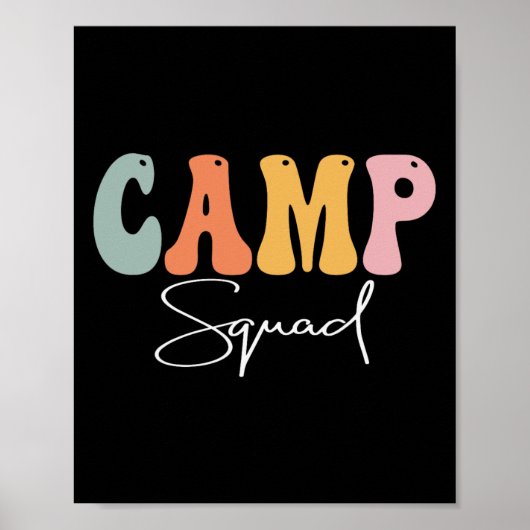 Camp Squad Retro Groovy Vintag glücklicher erster Poster (Vorne)