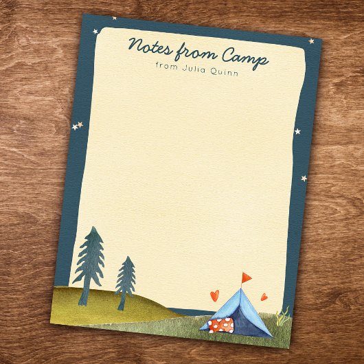 Camp Stationery Watercolor Zent für benutzerdefini Notizblock