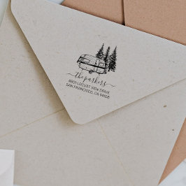 Camp-Thema | Rücksendeadresse für Familienname Gummistempel