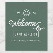 Camp Theme Junggeselinnen-Abschied Custom Weinetikett (Einzelnes Label)