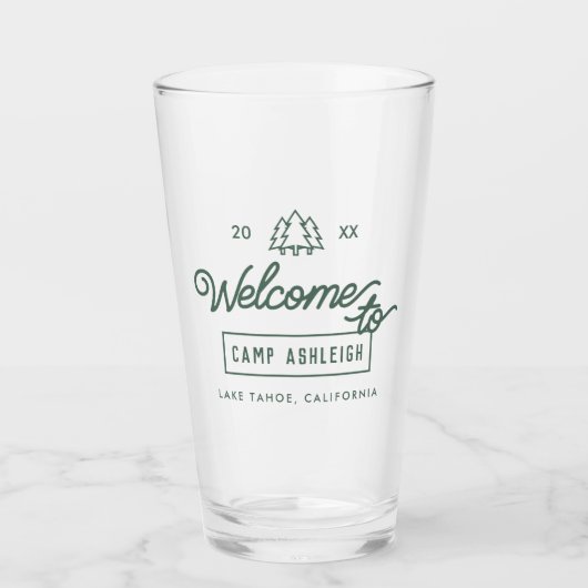 Camp Theme Junggeselinnen-Abschied Glas (Vorderseite)