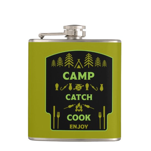 Camp und Fang-Hüftkolben Flachmann (Vorderseite)