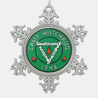 Camp Watchaug-Schmuck Schneeflocken Zinn-Ornament
