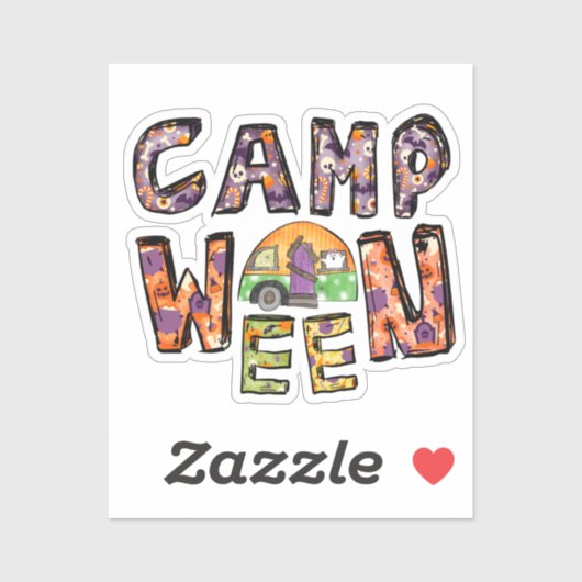 Camp Ween Halloween Camper Design Aufkleber (Blatt)