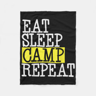 Camp-Wiederholung essen - Camping Camper Funny Zit Fleecedecke