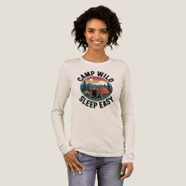 Camp Wild Sleep Easy-Bear Camping Vintage Sunset Tri-Blend Shirt