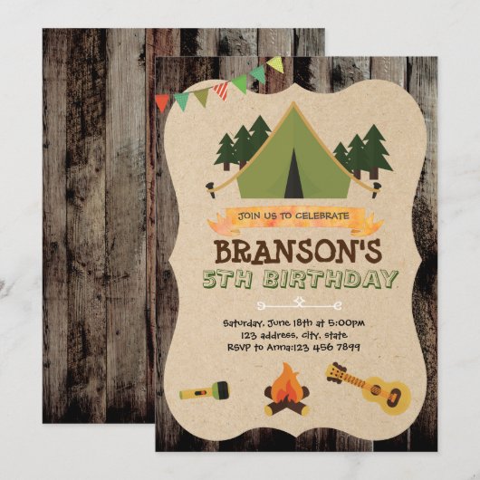 Camp-Wort-Einladung Einladung (Vorne/Hinten)