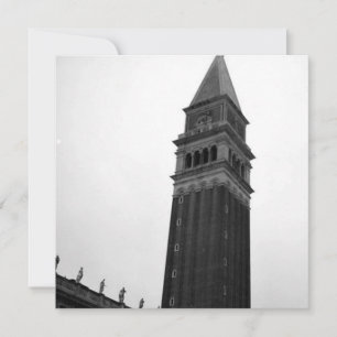 Campanile Piazza San Marco Schwarz Weiß Italien To Feiertagskarte