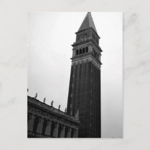 Campanile Piazza San Marco Schwarz Weiß Italien To Feiertagspostkarte