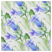 Campanula Aquarellkunst gemustertes Gewebe Stoff (Nahaufnahme)