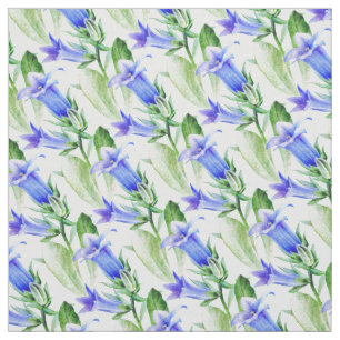 Campanula Aquarellkunst gemustertes Gewebe Stoff