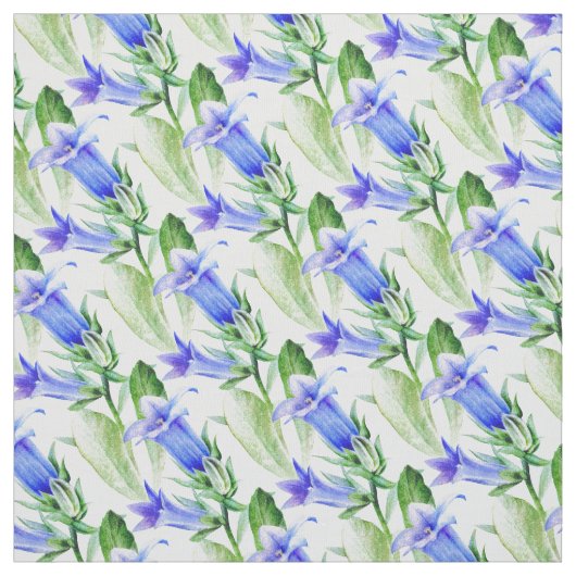 Campanula Aquarellkunst gemustertes Gewebe Stoff (Muster)