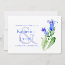 Campanula Blume Aquarellblau Hochzeit einladen Einladung