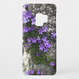 Campanula-Blume wachsen auf einer Mauer iPhone 16 Plus Hülle