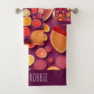 Campari Soda Grapefruit Farbiges Muster Badhandtuch Set