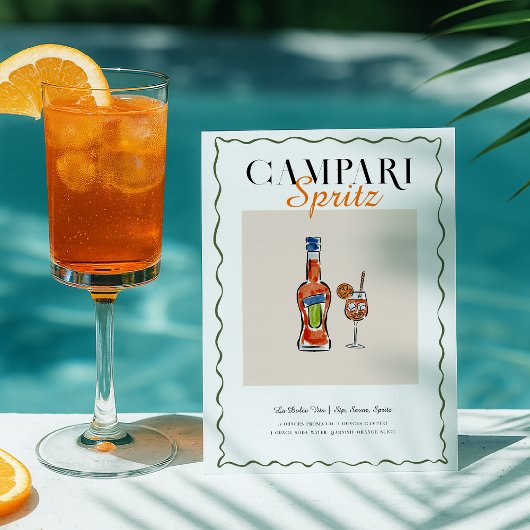 Campari Spritz Recipe Cocktail Postkarte