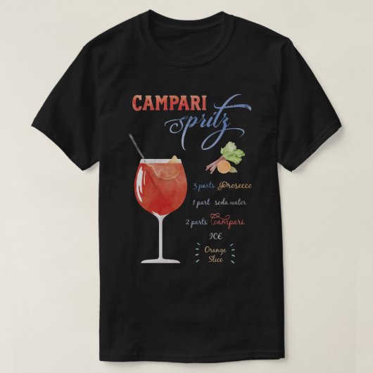 Campari Spritz Watercolor T-Shirt (Design vorne)