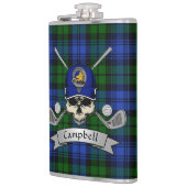 Campbell Abzeichen & Tartan Personalisiert Skull G Flachmann (Links)