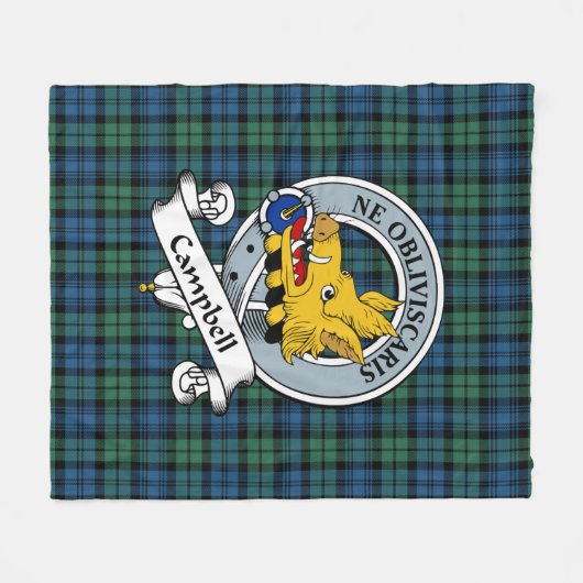 Campbell Ancient Clan Abzeichen Tartan Kariert Fleecedecke (Vorderseite (Horizontal))