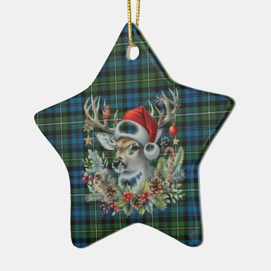 Campbell Argyll Ancient Scottish Tartan Christmas Keramik Ornament (Links)