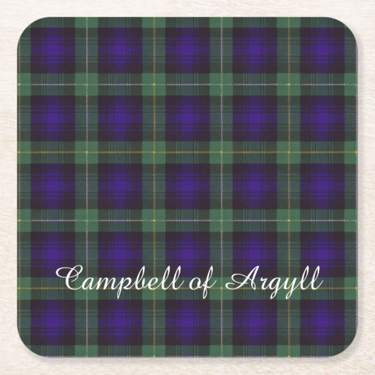 Campbell Argyll Clan karierten schottischen Tartan Rechteckiger Pappuntersetzer (Vorderseite)