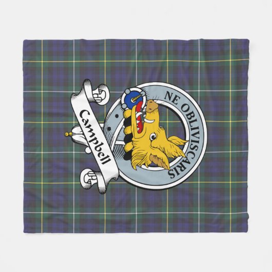 Campbell Argyll Moderner Clan Abzeichen Tartan Kar Fleecedecke (Vorderseite (Horizontal))
