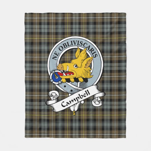 Campbell Argyll Weathered Clan Abzeichen Tartan Ka Fleecedecke (Vorderseite)