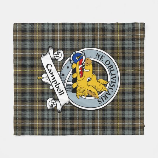 Campbell Argyll Weathered Clan Abzeichen Tartan Ka Fleecedecke (Vorderseite (Horizontal))