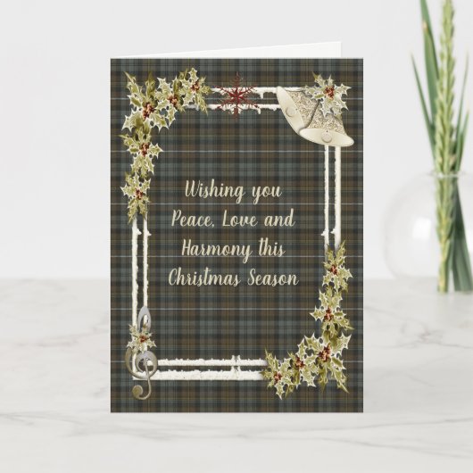 Campbell Argyll Weathered Tartan Christmas Feiertagskarte (Vorderseite)