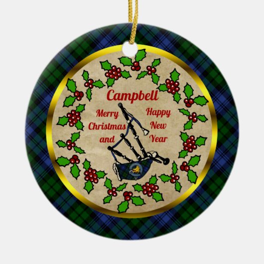 Campbell Bagpipe - Keramik Ornament (Vorne)