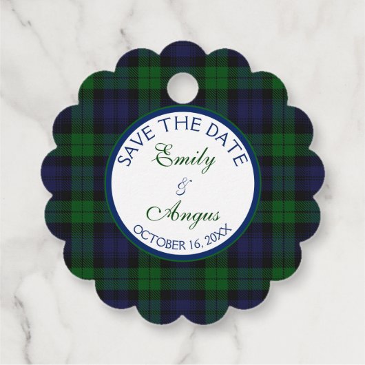 Campbell Black Watch Tartan Wedding Rette ein Datu Geschenkanhänger (Rückseite)