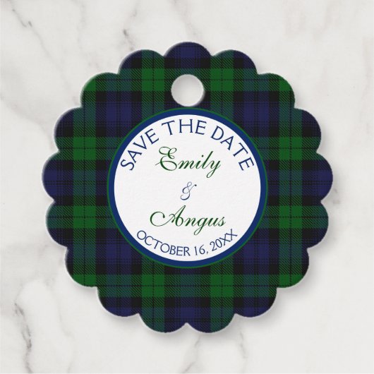 Campbell Black Watch Tartan Wedding Rette ein Datu Geschenkanhänger (Vorderseite)