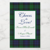 Campbell Black Watch Tartan Wedding Rette ein Datu Weinetikett (Einzelnes Label)