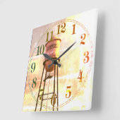 Campbell CA Historischer Wasserturm Wall Clock Quadratische Wanduhr (Winkel)