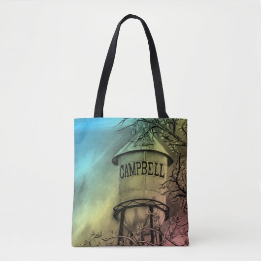 Campbell CA Water Tower Brushed Polyester Tasche (Vorderseite)