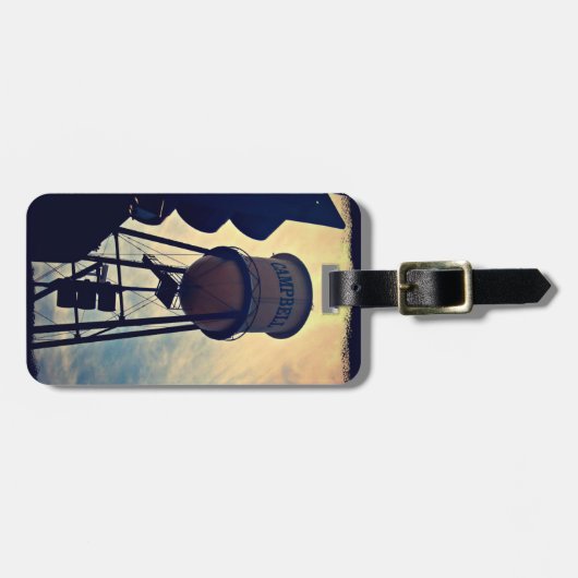 Campbell CA Water Tower Gepäckmarke Gepäckanhänger (Vorderseite horizontal)