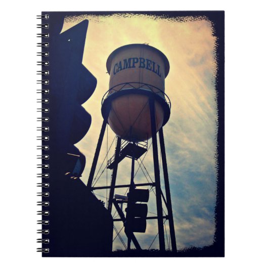 Campbell CA Water Tower Spiral Notebook Notizblock (Vorderseite)
