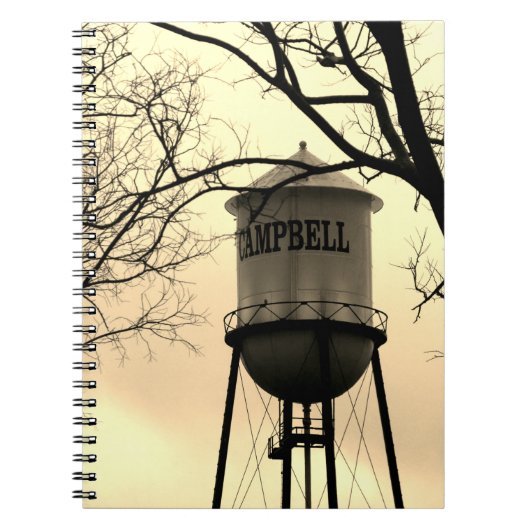 Campbell CA Water Tower Spiral Notebook Notizblock (Vorderseite)