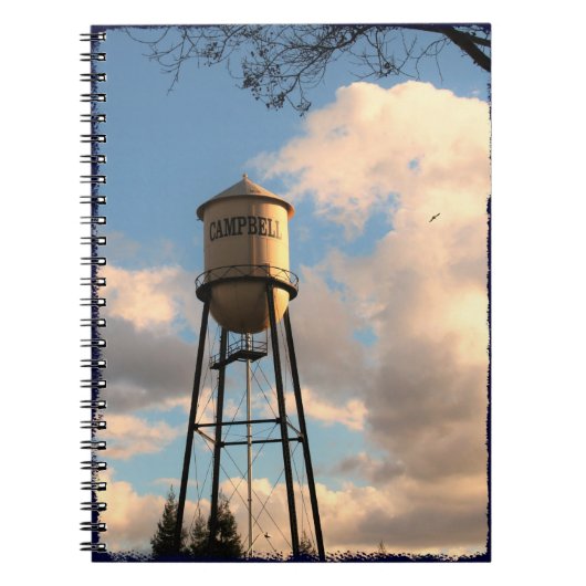 Campbell CA Water Tower Spiral Notebook Notizblock (Vorderseite)