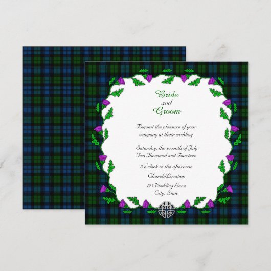 Campbell Celtic Wedding Einladung (Vorne/Hinten)