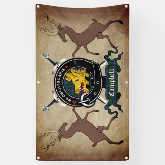 Campbell Clan Abzeichen 3x5 Banner (Vertikal)
