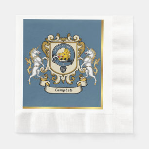 Campbell Clan Abzeichen Blue Personalisiert Serviette