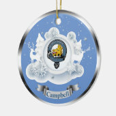 Campbell Clan Abzeichen im Winter Weihnachten Keramik Ornament (Links)