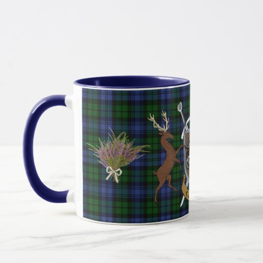 Campbell Clan Abzeichen & Tartan Highland Tasse (Links)