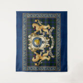 Campbell Clan Abzeichen & Tartan mit Löwen Tapeste Wandteppich (Vorderseite)